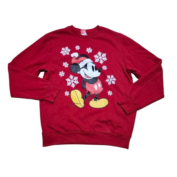 Disney Sweaters - Disney Adult Medium Mickey Mouse Holiday Sweatshirt Snowflake Christmas Sweater